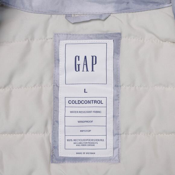 GAP Gray White Camouflage Camo Cold Control Full Zip Puffer Vest Mens Size L - Picture 4 of 10